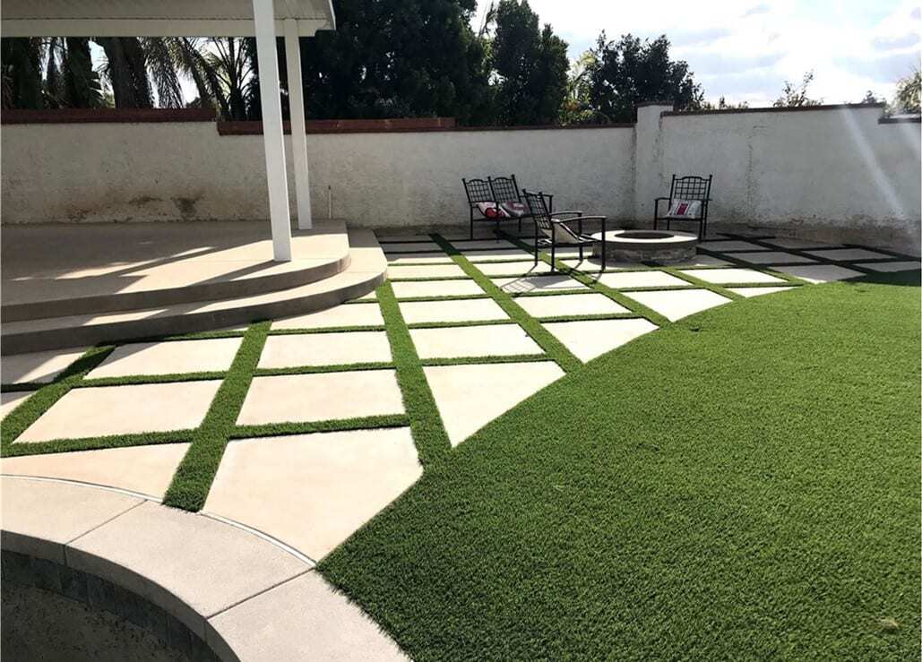 Landscape Designers - Artificial Grass Pavers Landscape, Chino Hills